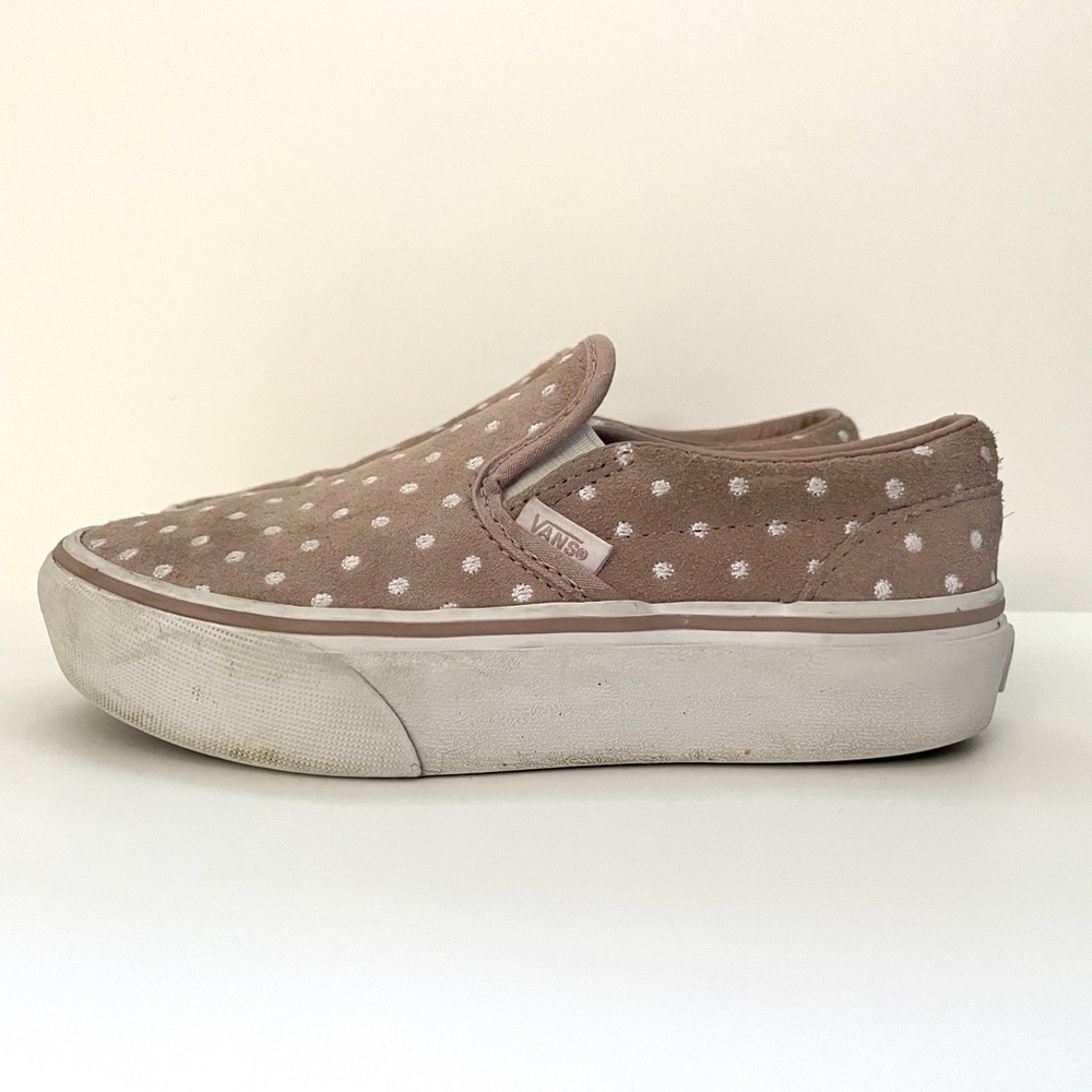 Vans Platform Pink Suede Polka Dot